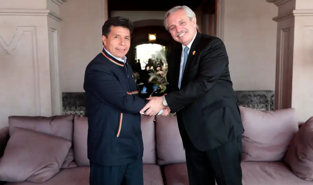 Pedro Castillo y Alberto Fernández fueron invitados por Gabriel Boric para participar en las ceremonias de toma de mando. Foto: Presidencia