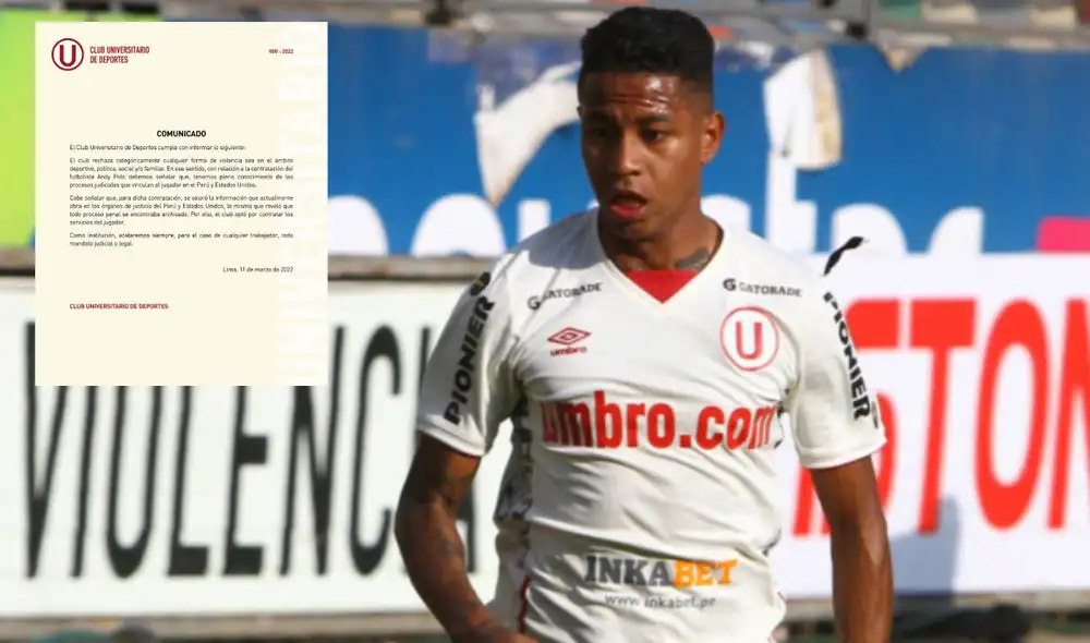 Andy Polo debutó en Universitario de Deportes. Foto: composición GLR/Universitario de Deportes Andy Polo debutó en Universitario de Deportes. Foto: composición GLR/Universitario de Deportes