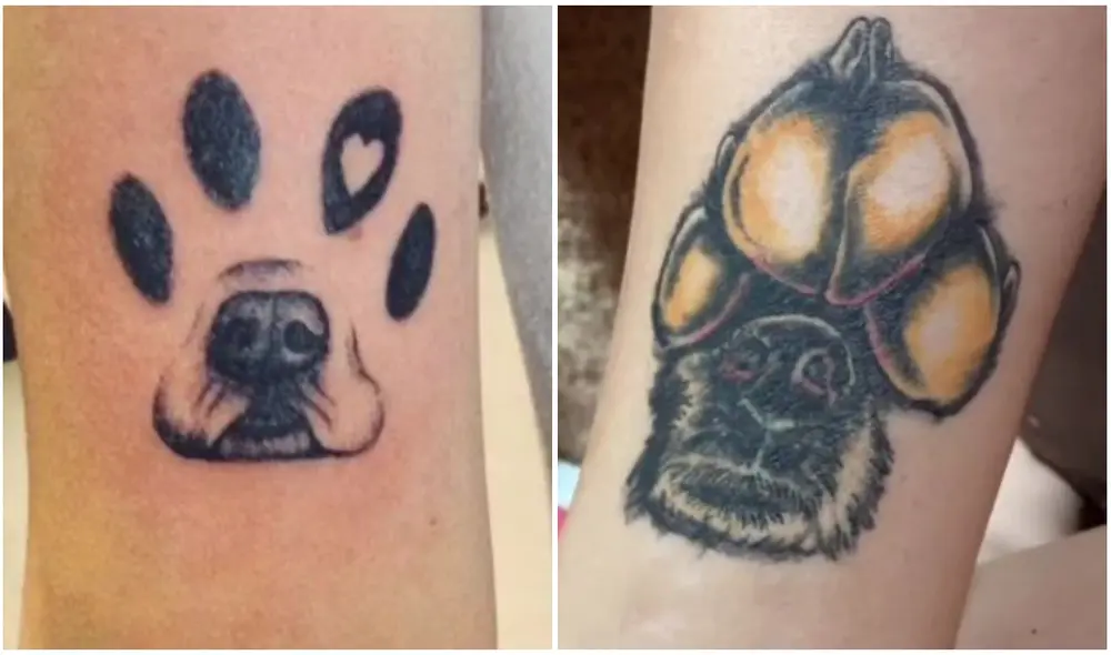 Joven pide un tatuaje en homenaje a su perro y queda decepcionada con el resultado. Foto: captura de TikTok