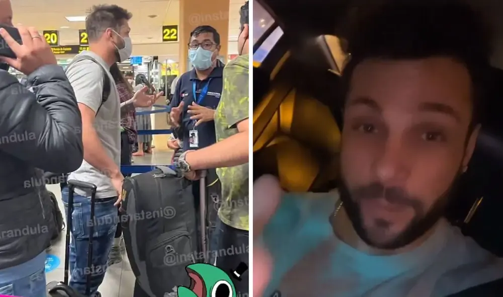 Nicola Porcella pasó un mal rato en el principal aeropuerto del Perú. Foto: Instarándula/Instagram