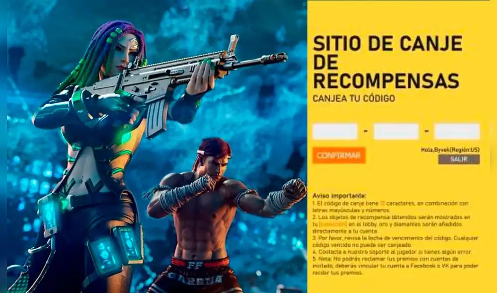 Los códigos de Free Fire y Free Fire Max se canjean a través de la página Free Fire Reward. Foto composición La República