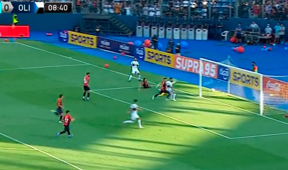 Club Olimpia se adelantó en el marcador ante Cerro Porteño en clásico paraguayo edición 2022. Foto: captura Tigo Sports