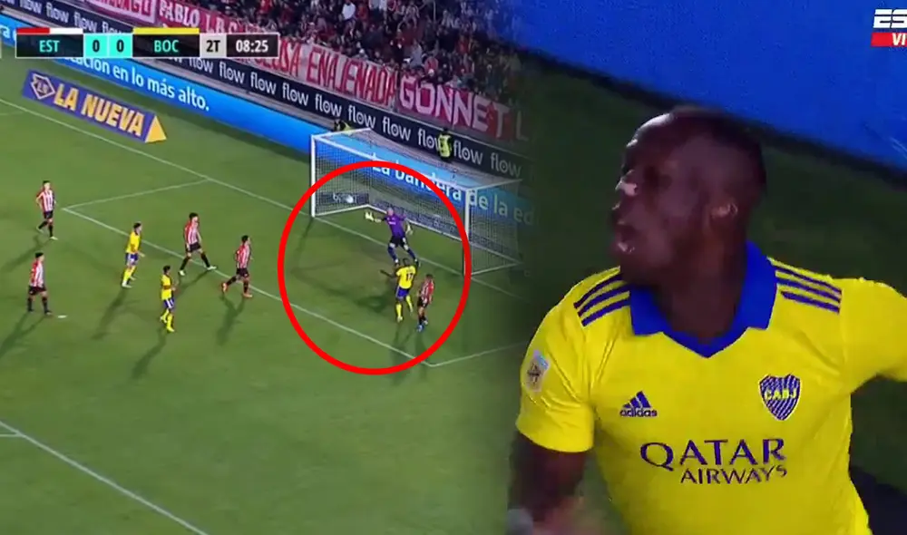 Boca Juniors vs. Estudiantes: Luis Advíncula anotó el primero del partido. Foto: captura ESPN