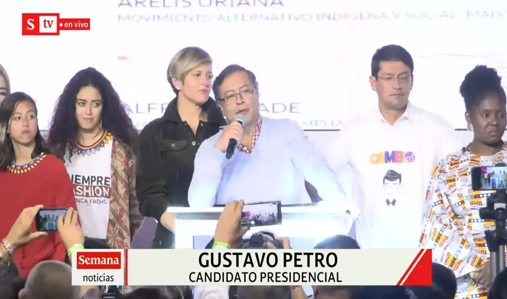 Gustavo Petro en sus primeras declaraciones tras conocer los resultados de las elecciones en Colombia. Foto: captura de Revista Semana / YouTube Gustavo Petro en sus primeras declaraciones tras conocer los resultados de las elecciones en Colombia. Foto: captura de Revista Semana / YouTube