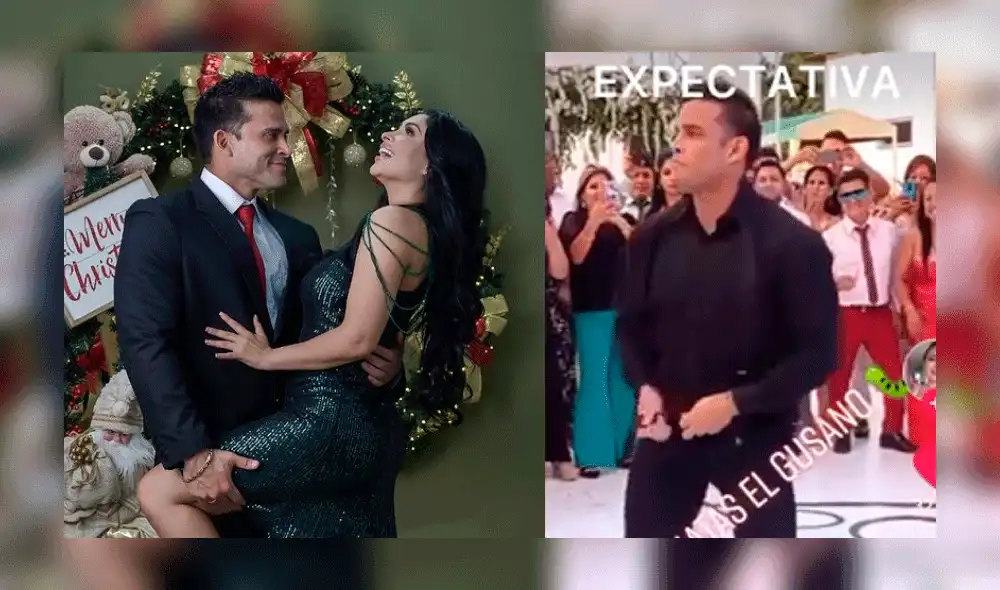 Pamela Franco y el divertido video que compartió de Christian Domínguez. Foto: composición Instagram/Tiktok