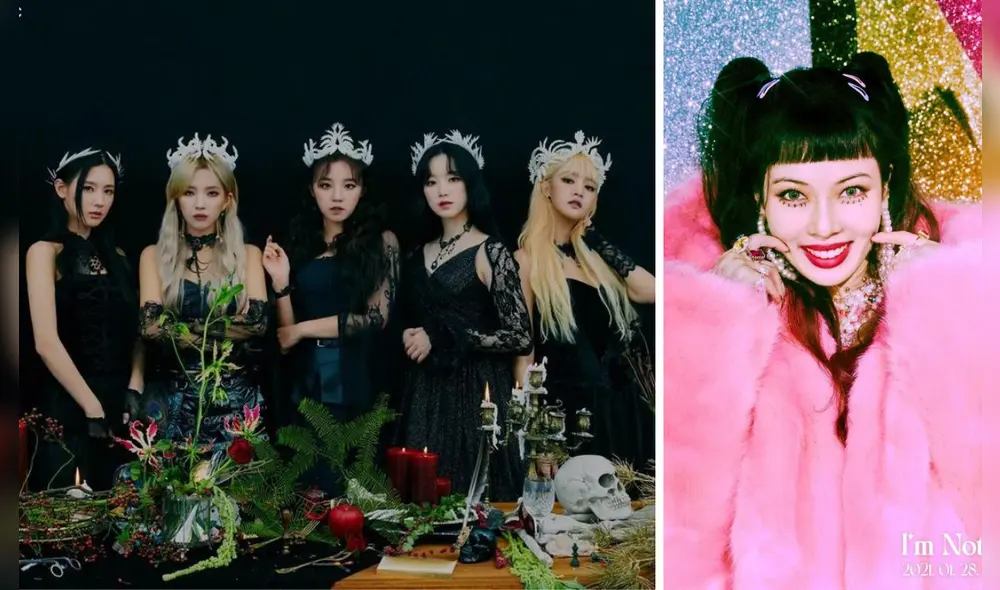 A penas salió el álbum "I never die" de (G)I-DLE y usuarios mencionan que es para Hyuna. Foto composición: Universe Music y P Nation.