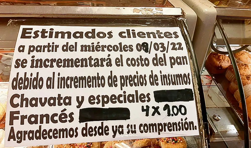 Unifican criterios. Aviso del alza del pan se repite en diversos distritos de la capital. Foto: difusión Unifican criterios. Aviso del alza del pan se repite en diversos distritos de la capital. Foto: difusión