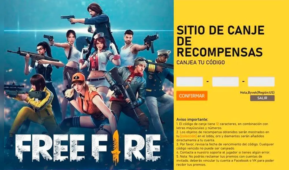 Los códigos de Free Fire se pueden canjear a través de la página Free Fire Reward. Foto composición La República Los códigos de Free Fire se pueden canjear a través de la página Free Fire Reward. Foto composición La República