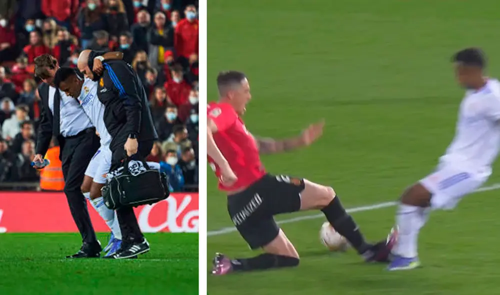 Rodrygo sufrió un fuerte pisotón por parte de Antonio Raíllo (Mallorca) en partido por LaLiga. Foto: captura ESPN/AFP Rodrygo sufrió un fuerte pisotón por parte de Antonio Raíllo (Mallorca) en partido por LaLiga. Foto: captura ESPN/AFP