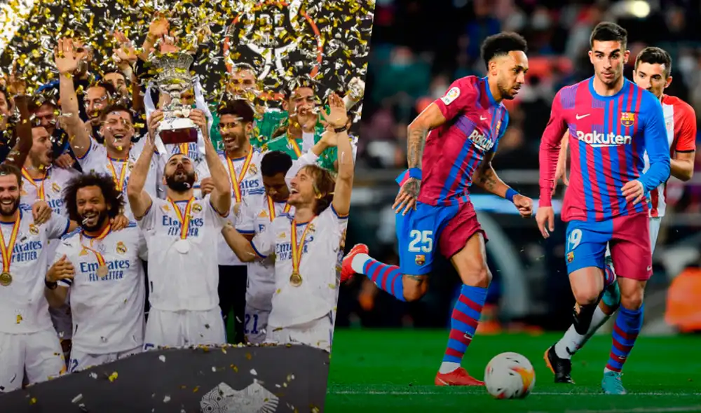 Real Madrid recibirá a FC Barcelona por el tercer derbi de la temporada 2021-2022. Foto: composición GLR/AFP Real Madrid recibirá a FC Barcelona por el tercer derbi de la temporada 2021-2022. Foto: composición GLR/AFP