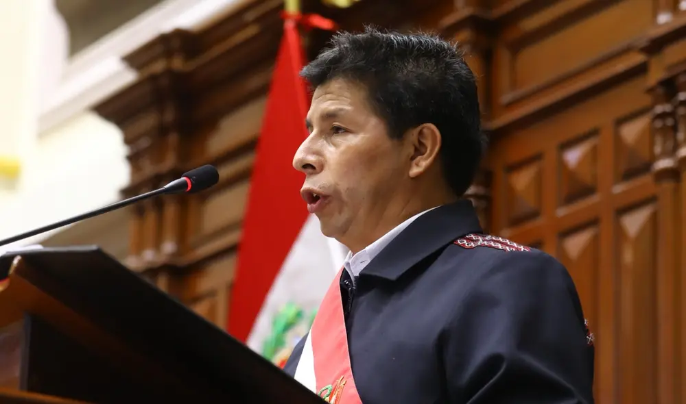 Pedro Castillo brindó un mensaje al Congreso este martes. Foto: Congreso