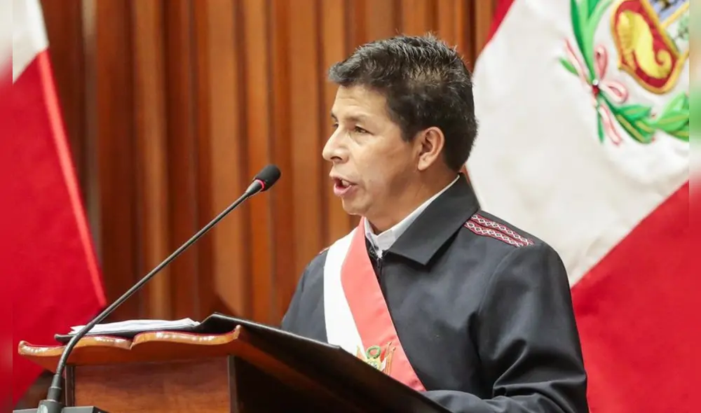 Pedro Castillo se presente este martes 25 ante el Congreso para brindar un discurso. Foto: Presidencia