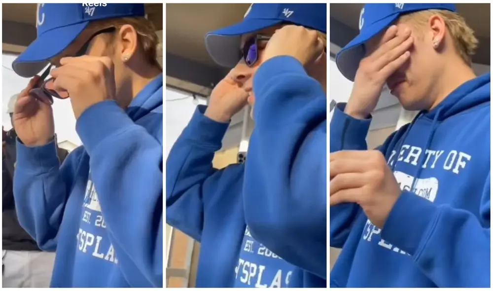 Emotivo momento en que un joven daltónico ve colores por primera vez. Foto: captura de TikTok.