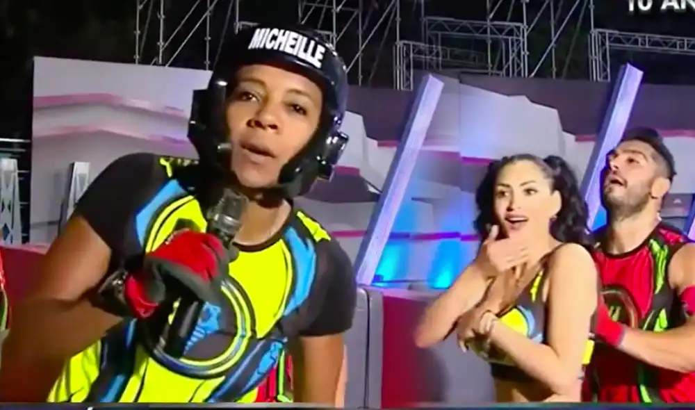 "¿Si yo salto cambio por Michelle en el programa?”, dijo Leyla Chihuán. Foto: captura América TV "¿Si yo salto cambio por Michelle en el programa?”, dijo Leyla Chihuán. Foto: captura América TV