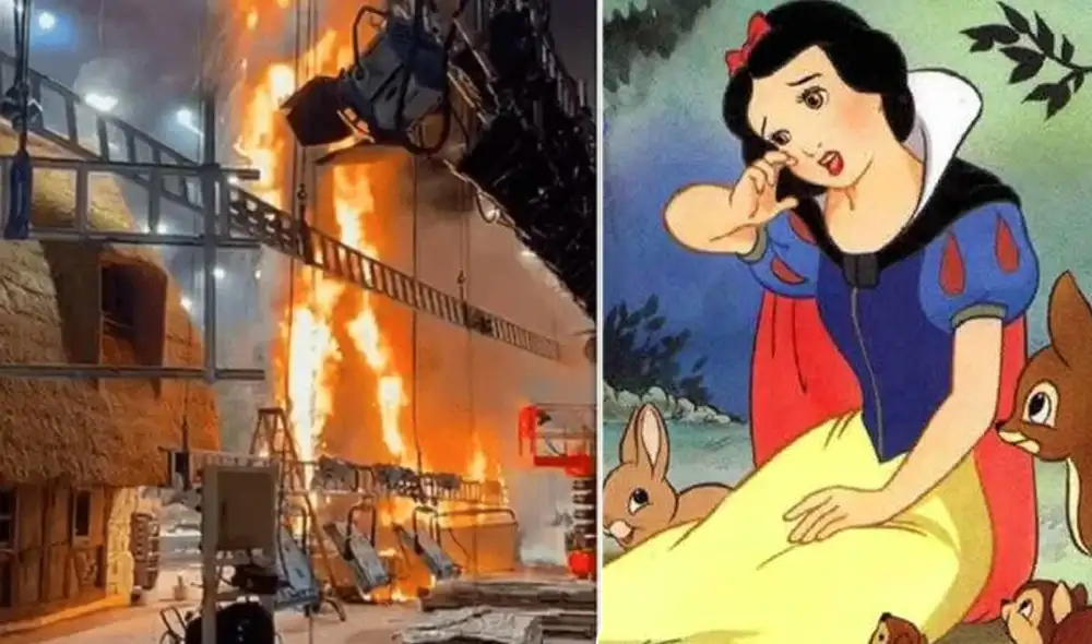 El fuego parece haber empezado en uno de los árboles del decorado. Foto: composición / Disney