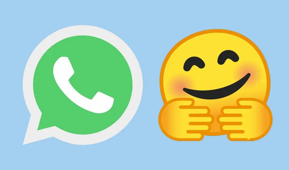 El popular ícono de WhatsApp es representado con una cara amarilla sonriente con las manos abiertas. Foto: composición/La República