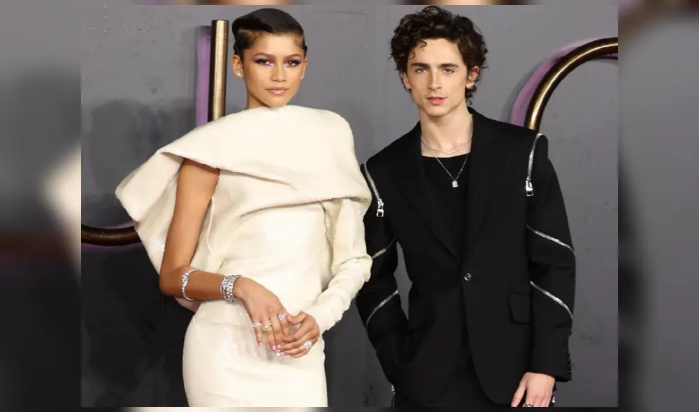 Timothée Chalamet y Zendaya durante la premier de "Dune". Foto: E News