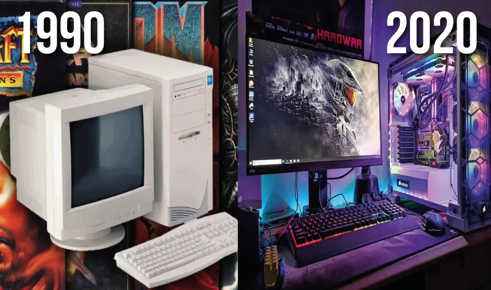 La evolución de los ordenadores gamer comprende varias décadas. Foto: composición/Reddit