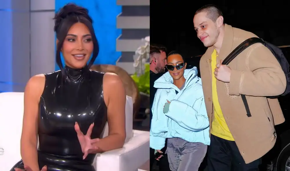 Kim Kardashian opinó sobre el nuevo tatuaje de su novio, Pete Davidson, el cual lleva su nombre. Foto: composición/ Ellen Show/ La República