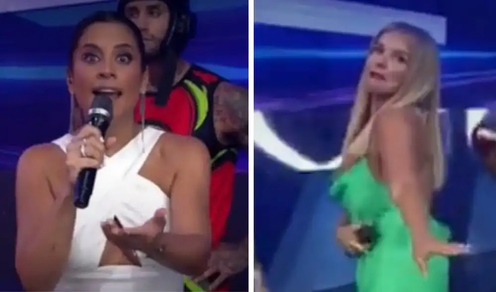 María Pía se mostró incómoda durante una de las competencias. Foto: captura de América TV