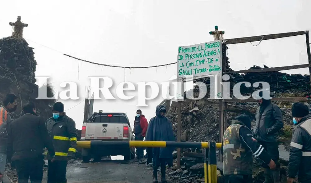 Restringido. Solo la camioneta de los funcionarios del DREM ingreso a Saqui Totora. Foto: La República