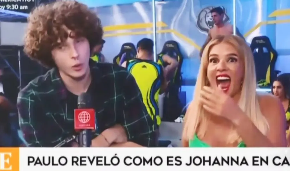 Johanna San Miguel emocionada por la visita de su hijo Paulo al set de "Esto es guerra". Foto: captura de América TV Johanna San Miguel emocionada por la visita de su hijo Paulo al set de "Esto es guerra". Foto: captura de América TV