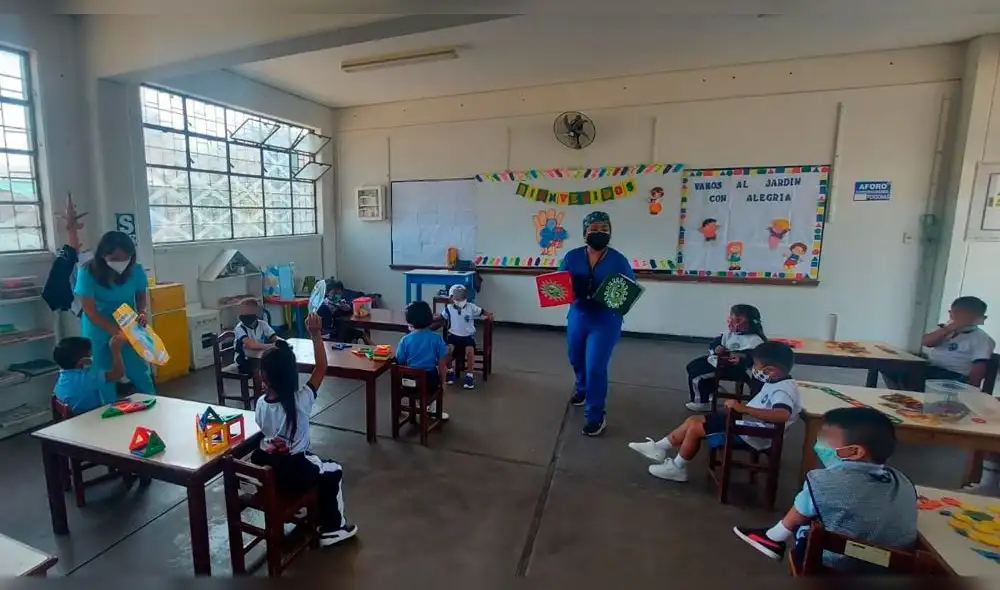 Plan para retorno a clases sin Covid aplica EsSalud en 6 colegios de Chiclayo. Foto: EsSalud. Plan para retorno a clases sin Covid aplica EsSalud en 6 colegios de Chiclayo. Foto: EsSalud.