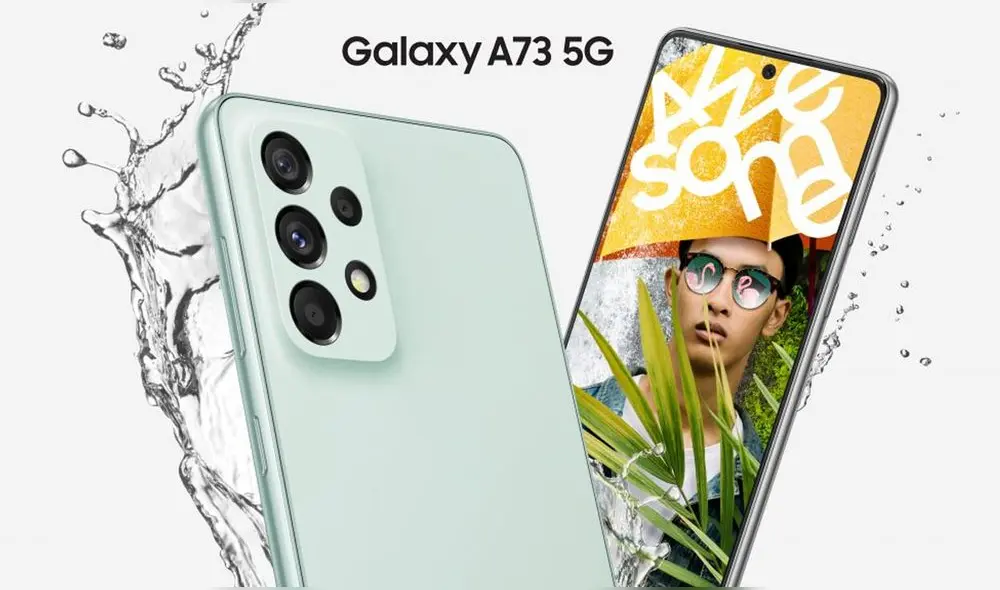 El Galaxy A73 tiene cuádruple cámara trasera. Foto: GSMArena