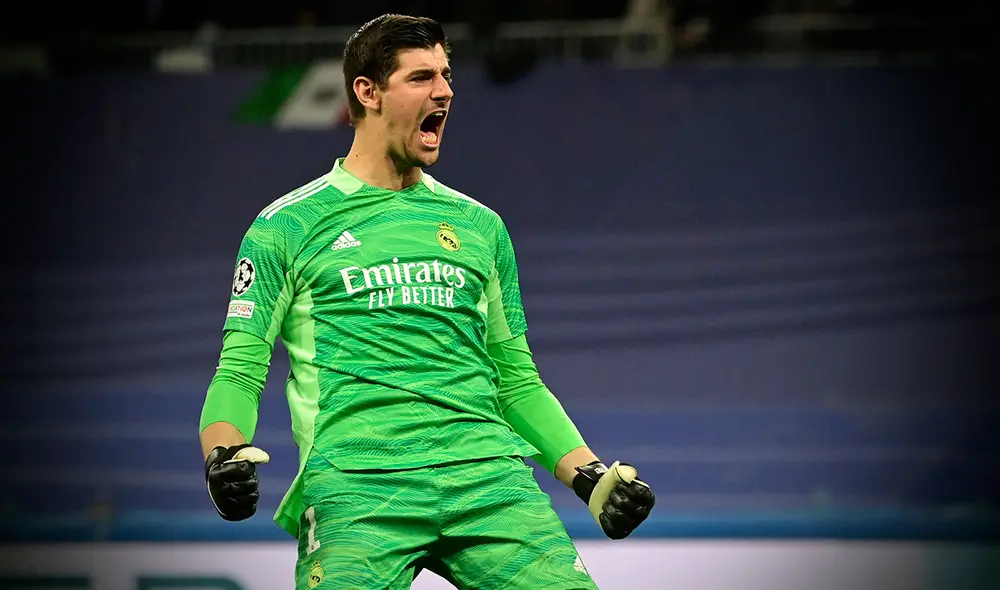 Thibaut Courtois busca ganar su segunda liga con el Real Madrid. Foto: composición/ AFP