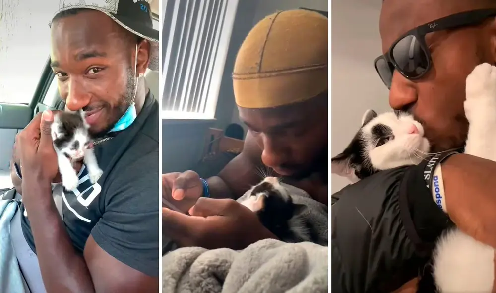 Un joven se encargó de los cuidados de un indefenso animal que deambulaba solo a pocos días de su nacimiento. Foto: captura de YouTube