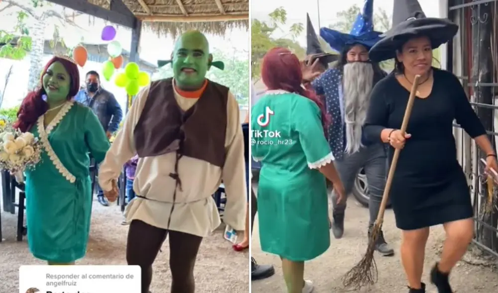 La viral boda con temática de "Shrek" logró obtener más de 6 millones de reproducciones y medio millón de 'me gusta' en poco tiempo. Foto: captura de TikTok