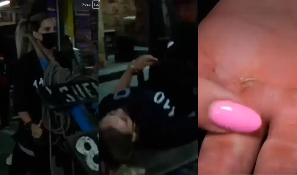 Alejandra Baigorria cargó cajas de frutas y jaló carretillas como parte de un reto. Foto: captura/América TV