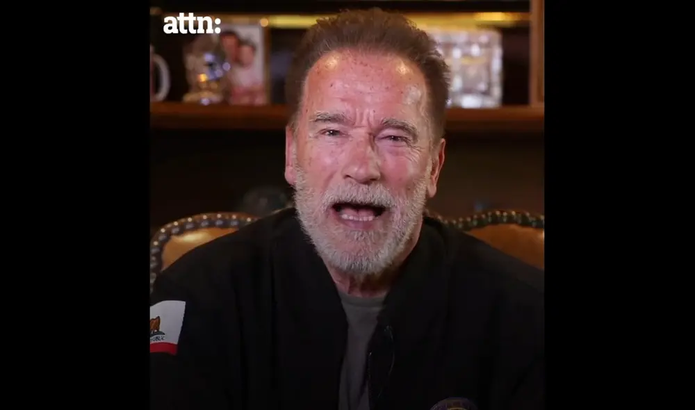 El actor Arnold Schwarzenegger se pronunció en un mensaje grabado sobre la guerra entre Rusia y Ucrania. Foto: captura de @attn/Twitter El actor Arnold Schwarzenegger se pronunció en un mensaje grabado sobre la guerra entre Rusia y Ucrania. Foto: captura de @attn/Twitter