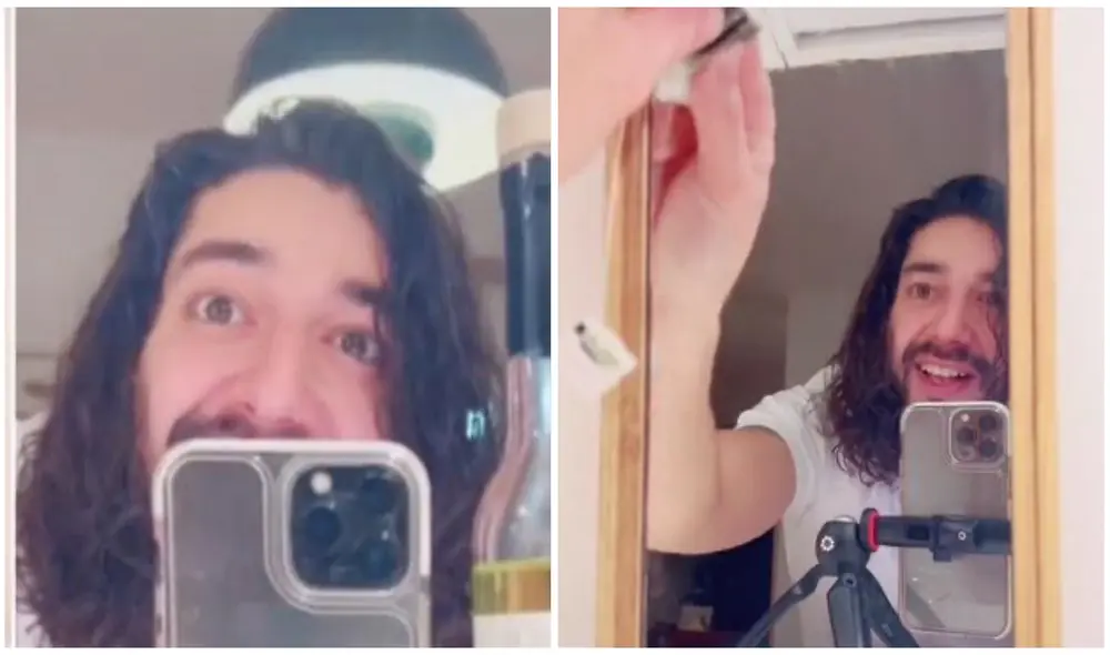Hombre comparte un sorprendente truco para limpiar el espejo y dejarlo sin rayas. Foto: captura de TikTok