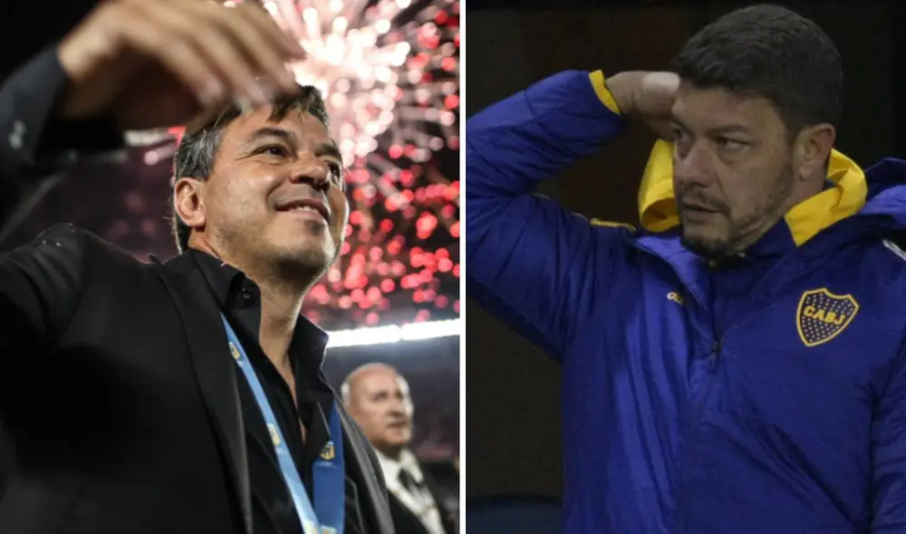 Marcelo Gallardo y Sebastián Battaglia sostendrán un nuevo duelo en los superclásicos. Foto: EFE