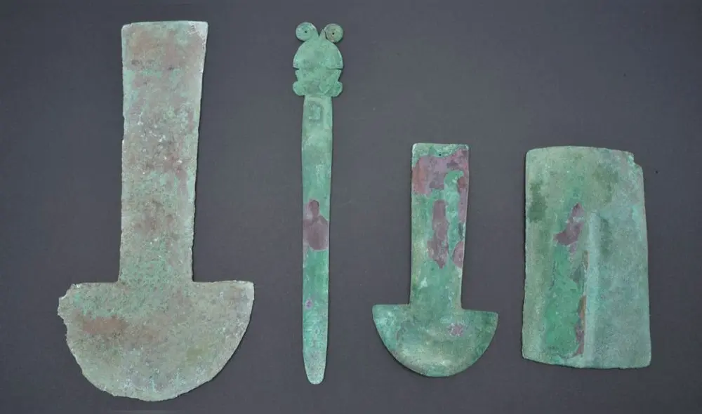 Se encontró el kit de herramientas que habría usado el posible cirujano. Foto: Museo Nacional Sicán