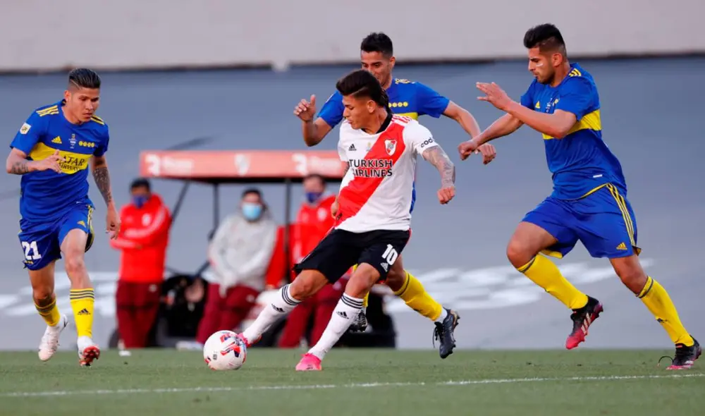 Boca y River disputarán el partido número 214 a nivel de liga local. Foto: EFE Boca y River disputarán el partido número 214 a nivel de liga local. Foto: EFE