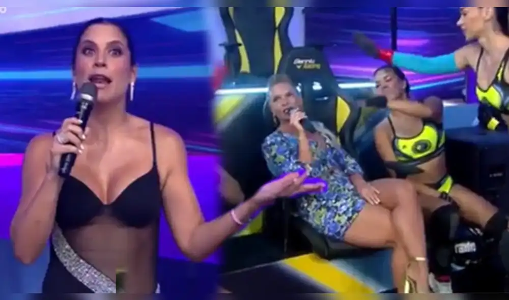 Johanna San Miguel se burló de las acusaciones de María Pía Copello. Foto: composición/captura América TV Johanna San Miguel se burló de las acusaciones de María Pía Copello. Foto: composición/captura América TV