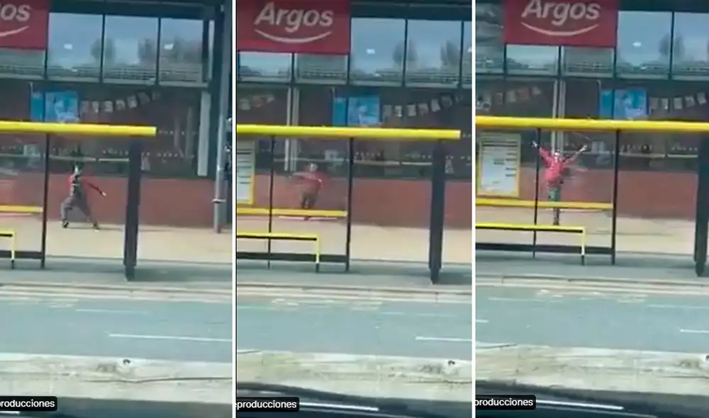 Hayley Louise grabó el preciso instante en que el joven bailaba en el paradero de autobuses. Foto: captura de Facebook Hayley Louise grabó el preciso instante en que el joven bailaba en el paradero de autobuses. Foto: captura de Facebook