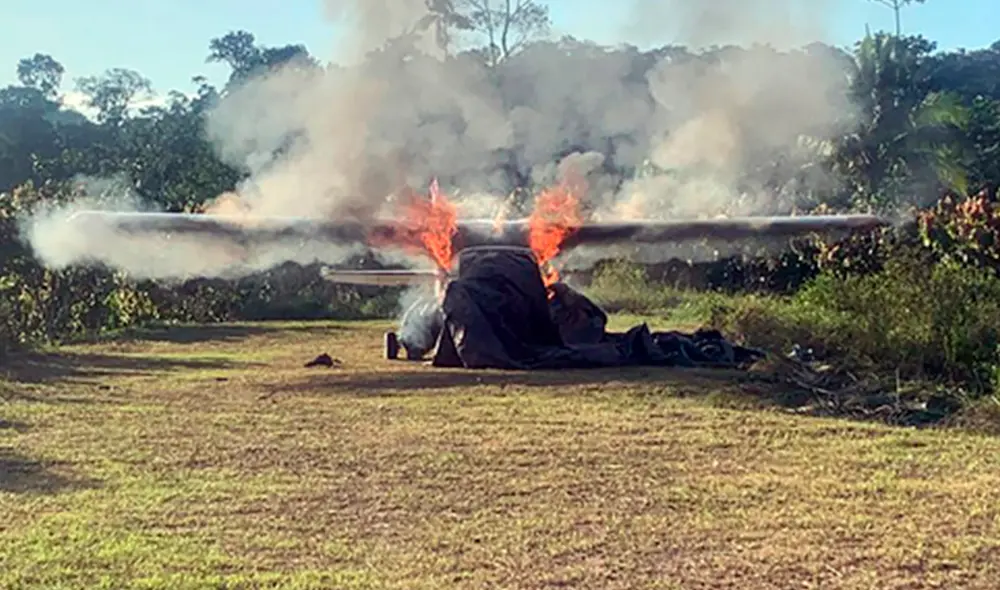 Intervención contó con apoyo de efectivos de la División de Maniobra Contra el Tráfico Ilícito de Drogas y de la Dirección de Aviación Policial (Diravpol) de Pucallpa. Foto: Mininter