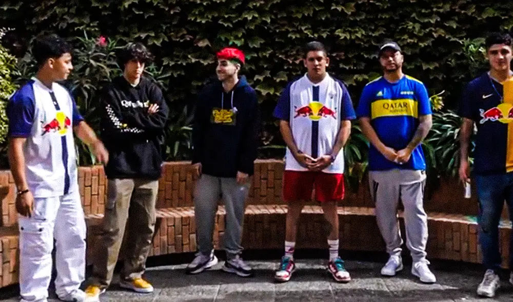 Valles T, Jaze, Acertijo, Klan, Basek y Jokker en la previa del Lollapalooza. Foto: Red Bull Batalla