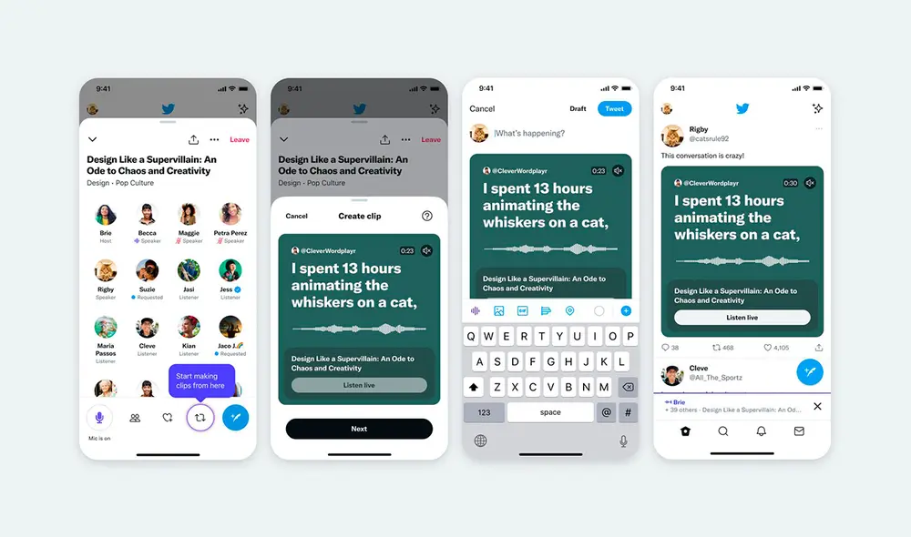 Se trata de una característica muy similar a lo que se ha visto en los directos de YouTube o Twitch. Foto: Twitter Spaces