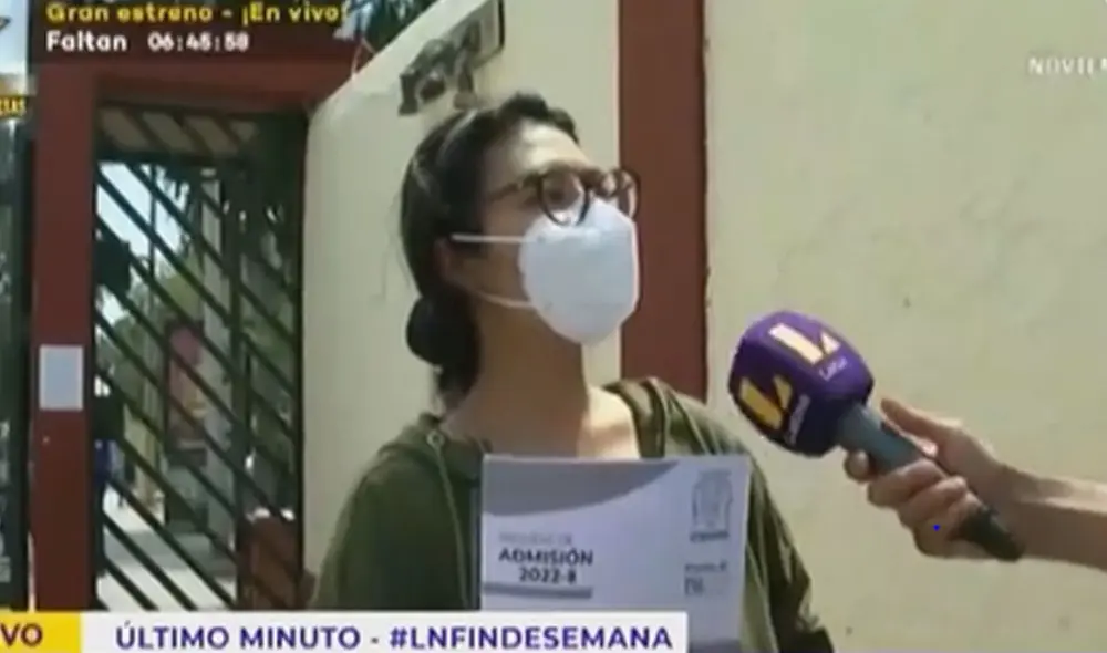 Joven fue sorprendida por periodista, quien tuvo que informarle de la nulidad de la prueba de San Marcos. Foto: Latina