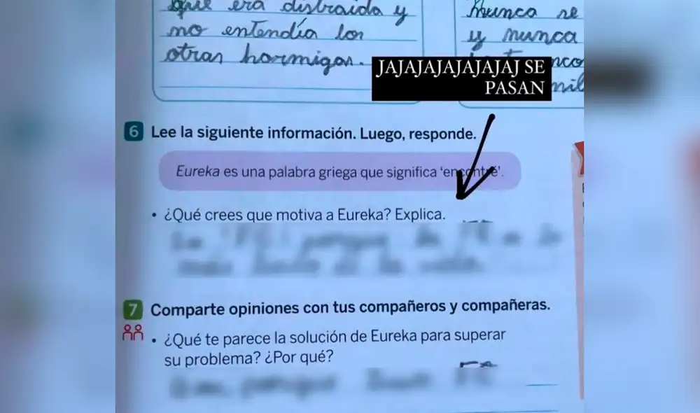 La respuesta del escolar sacó más de una sonrisa en redes sociales. Foto: captura de Facebook La respuesta del escolar sacó más de una sonrisa en redes sociales. Foto: captura de Facebook