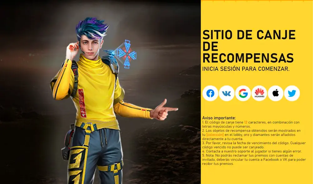 Los códigos de Free Fire se canjean únicamente a través de la página Free Fire Reward. Foto composición/La República