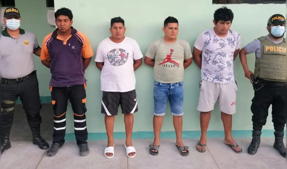 Para la Policía, estas personas serían integrantes de la banda delincuencial Los Lagartos de Motupe. Foto: PNP.
