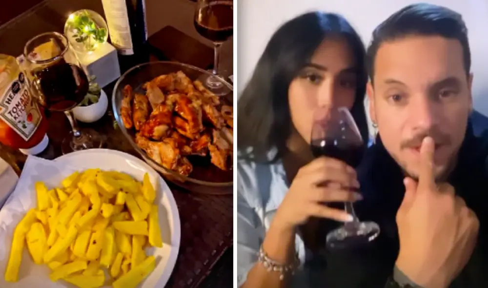 En el video se les ve disfrutando de una romántica cena acompañada con vino. Foto: composición captura Instagram/Melissa Paredes. En el video se les ve disfrutando de una romántica cena acompañada con vino. Foto: composición captura Instagram/Melissa Paredes.