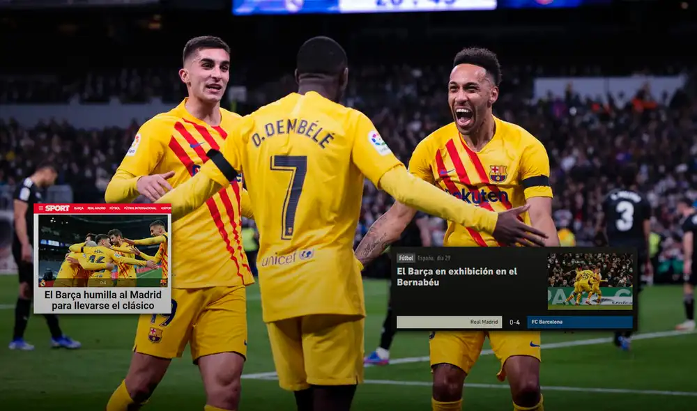FC Barcelona salió triunfante en su visita al Real Madrid y no suelta la pelea en la tabla. Foto: composición GLR/FC Barcelona