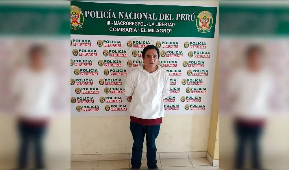 Cabello Díaz fue detenido en el centro poblado El Milagro. Foto: PNP Cabello Díaz fue detenido en el centro poblado El Milagro. Foto: PNP