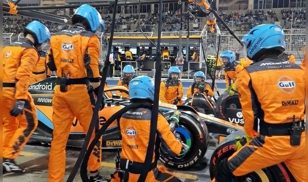 McLaren hizo la parada más rápida de la jornada de la F1. Foto: McLaren McLaren hizo la parada más rápida de la jornada de la F1. Foto: McLaren